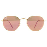 Ray-Ban hexagonal gold sunglasses with copper flash mirror - British product