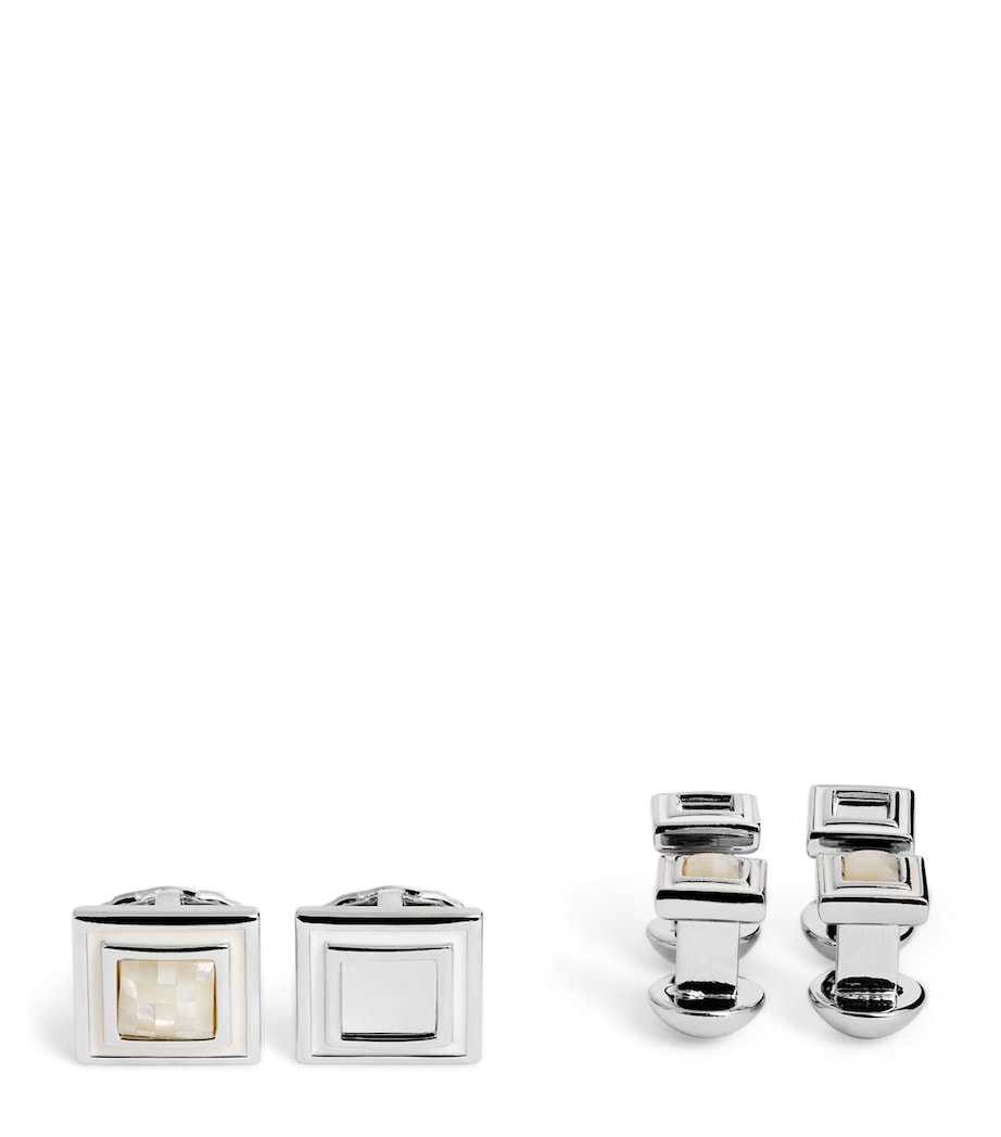 Tateossian Thompson mother-of-pearl mosaic cufflinks set - British product