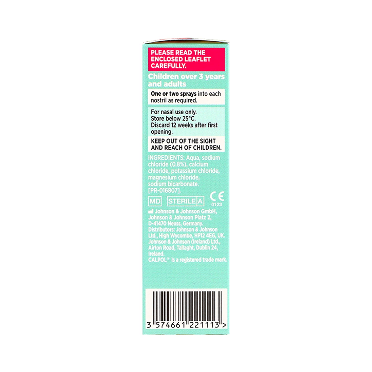 Calpol blocked nose spray 15ml, imported from the UK