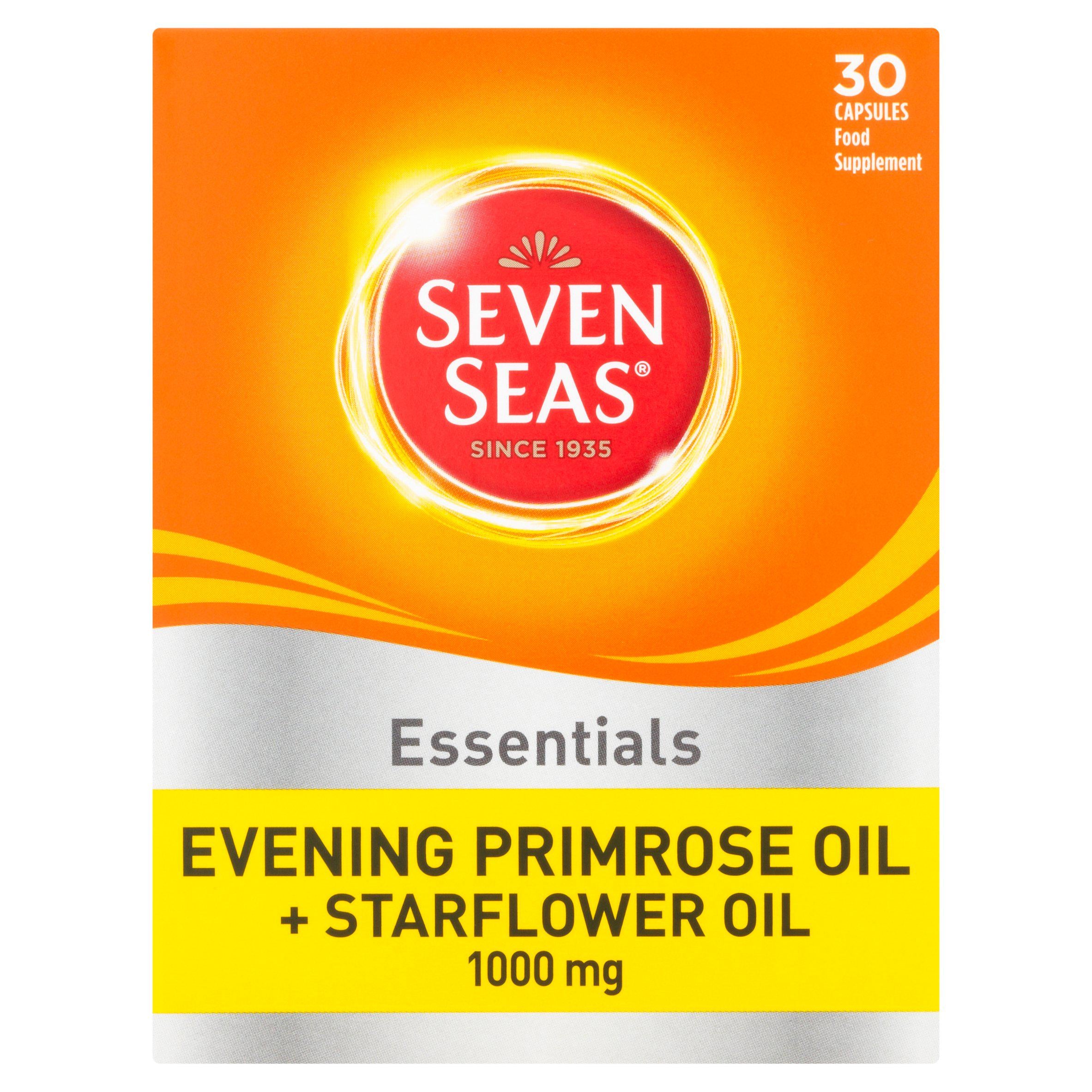 Seven Seas Essentials Evening Primrose Oil + Starflower Oil Capsules x30 1000mg GOODS Sainsburys   