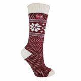 THMO Ladies Vintage Thermal Wool Blend Socks 4-8 UK GOODS Superdrug Fairisle Red / Cream  