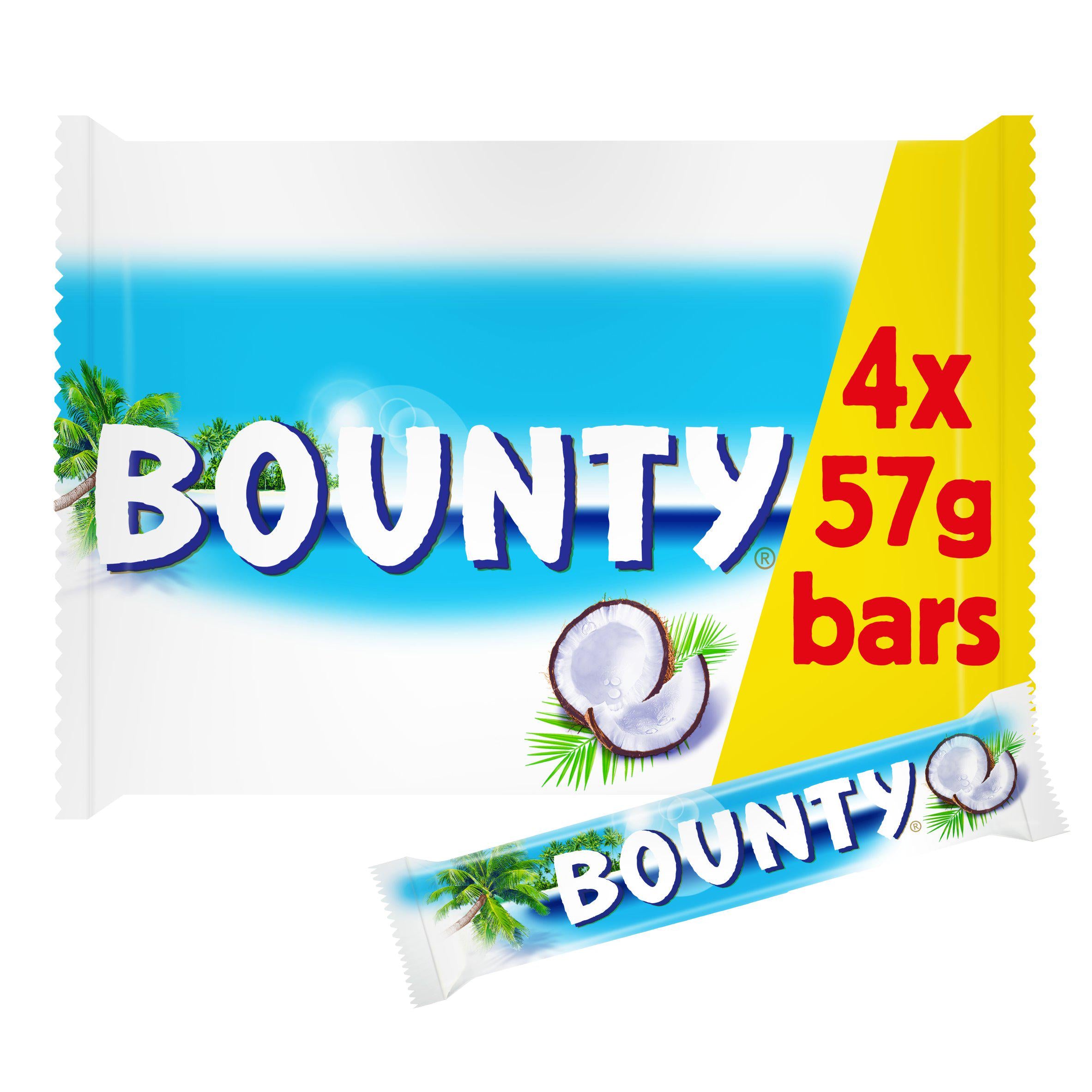 Bounty Coconut & Milk Chocolate Snack Bars Multipack 4x57g GOODS Sainsburys   