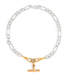 Tilly Sveaas medium sterling silver T-bar clipt necklace (British brand)