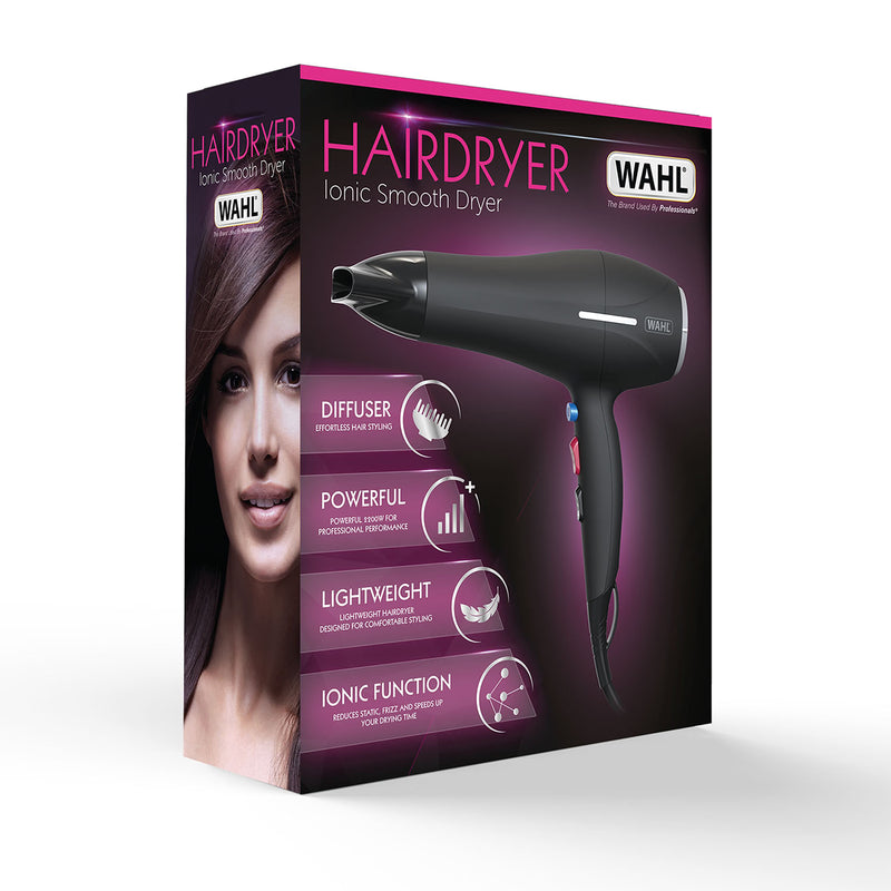 Wahl ionic hair dryer 2200W smooth black (British brand)