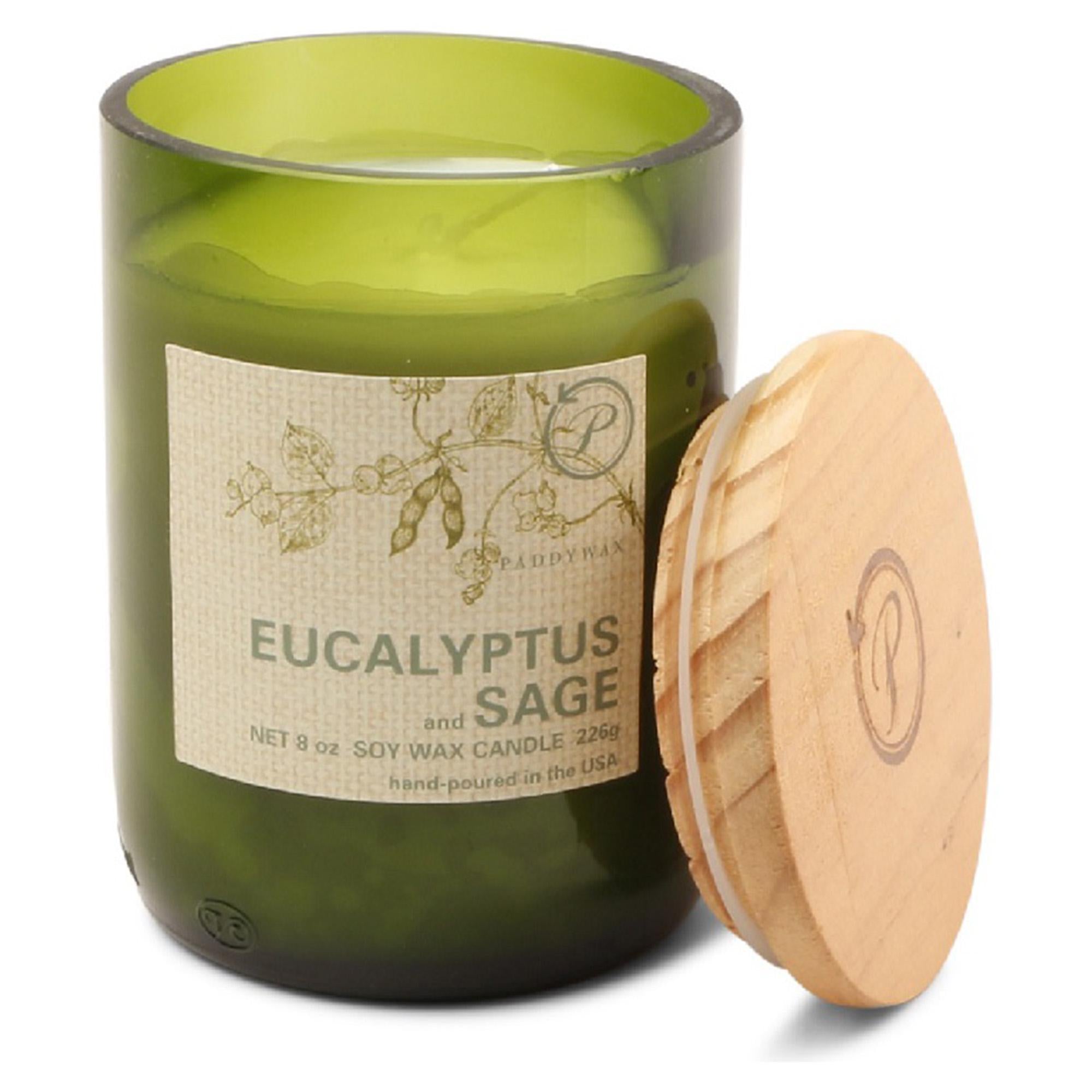 Paddywax Eco Green 226g Glass Soy Wax Candle - Eucalyptus & Sage GOODS Sainsburys   