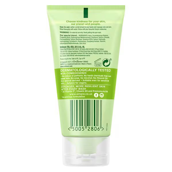 Simple facial wash gel 50ml (British brand)