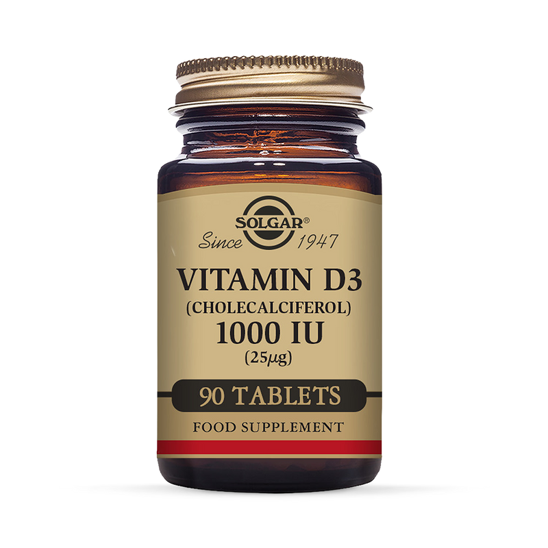 Solgar Vitamin D3 supplement 1000IU 90 tablets (British brand)