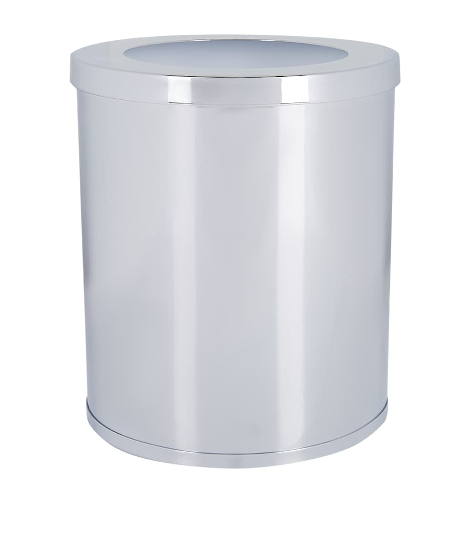 Zodiac cylinder chrome bathroom bin (British brand)
