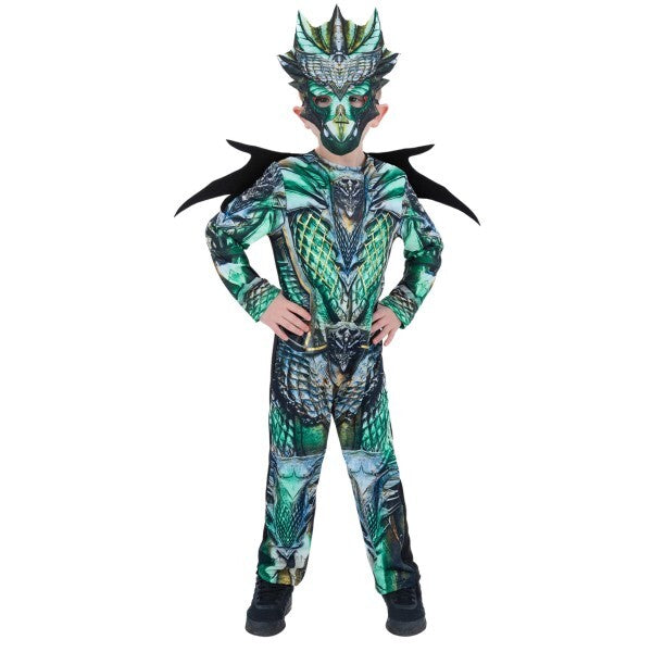 Smiffys Drachenkostüm Overall mit Maske und Flügeln, UK-Version