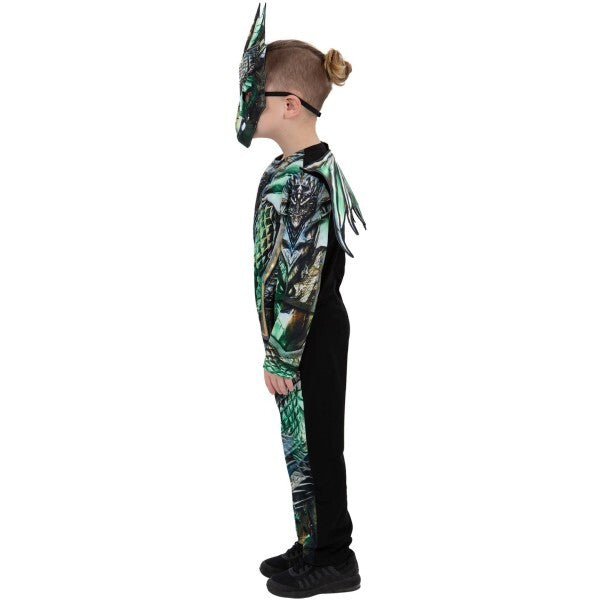 Smiffys Drachenkostüm Overall mit Maske und Flügeln, UK-Version