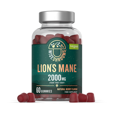 Holland & Barrett Wiseshrooms Lions Mane Mushroom Gummies 2000mg 60 Gummies- Buy online at McGrocer