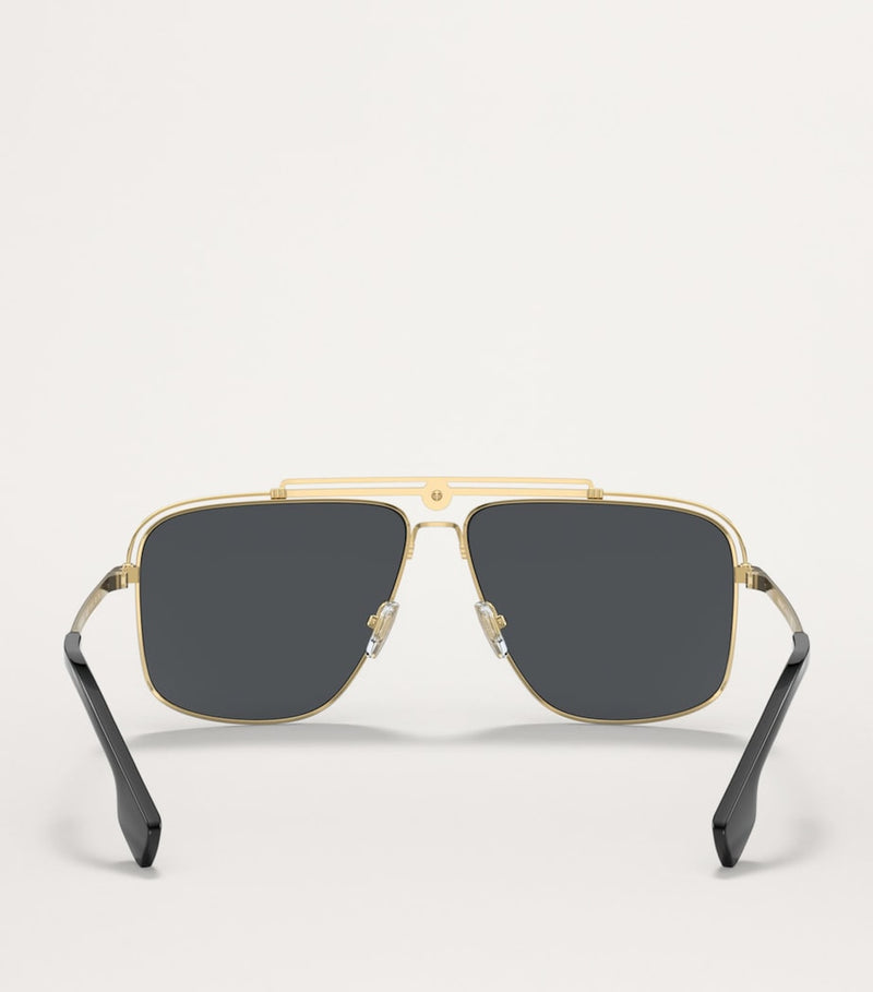 Versace metal aviator sunglasses with gold-tone frame, imported from the UK