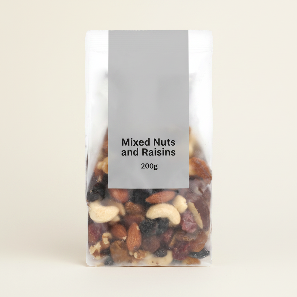 Holland & Barrett mixed nuts and raisins mix 200g, UK version