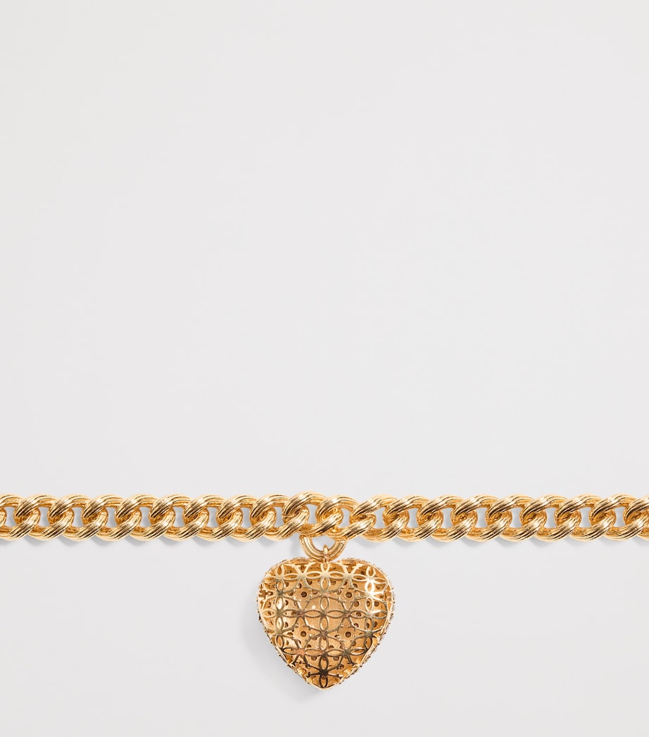 Valentino Garavani Coeur Royal crystal heart charm bracelet, imported from the UK