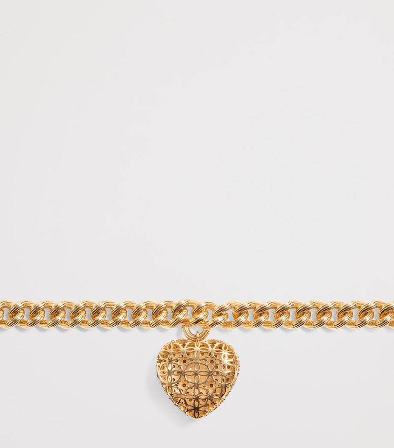 Valentino Garavani Coeur Royal crystal heart charm bracelet, imported from the UK