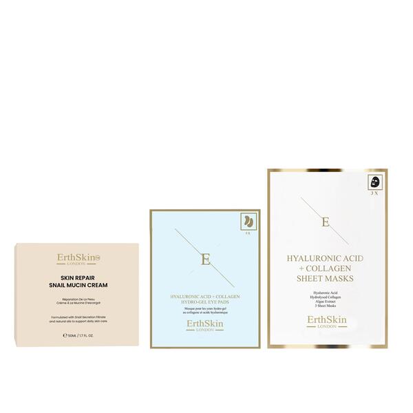 Erth Skin London snail mucin cream eye pads & mask set (British brand)