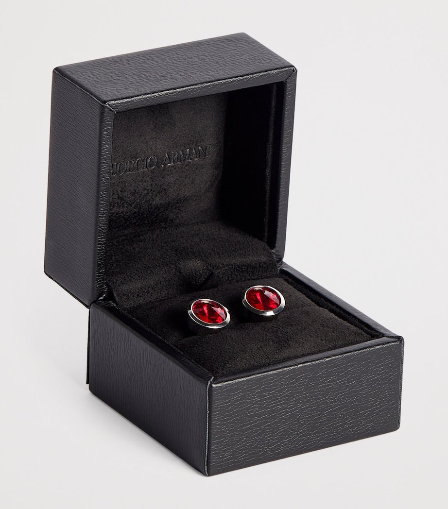 Giorgio Armani sterling silver embellished cufflinks, imported from the UK