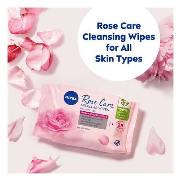 Nivea Biodegradable Rose Care Micellar Wipes, 25 Wipes GOODS Superdrug   