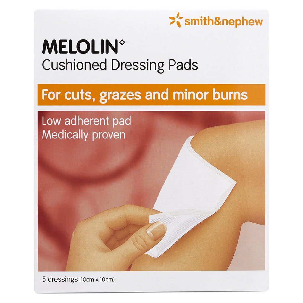 Smith & Nephew Melolin Cushioned Dressing Pads - 5 dressings (10 x10)