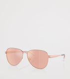 Michael Kors Biarritz Piloten-Sonnenbrille, roségoldfarbener Metallrahmen, importiert aus Großbritannien