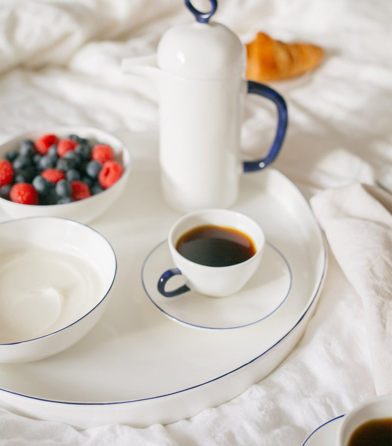 Feldspar fine bone china cobalt round tray 34cm - British product