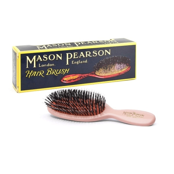 Mason Pearson pocket bristle and nylon hairbrush pink, imported from the UK