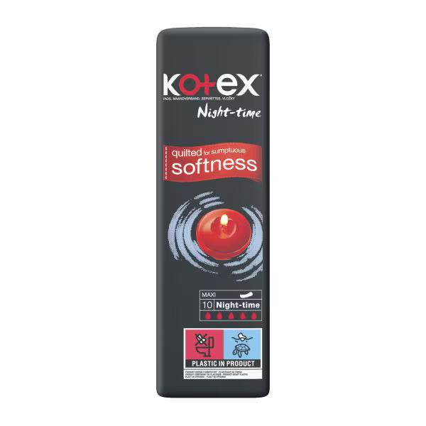 Kotex Maxi Night Sanitary Towels 10 Pack, UK version