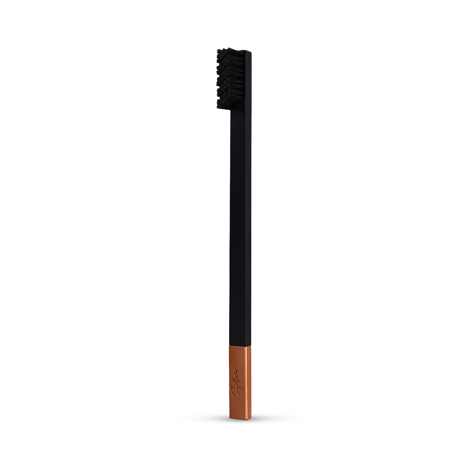 Apriori Copper Noir medium toothbrush with plant-based bristles, imported from the UK