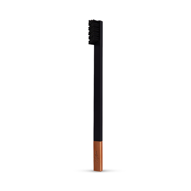 Apriori Copper Noir medium toothbrush with plant-based bristles, imported from the UK