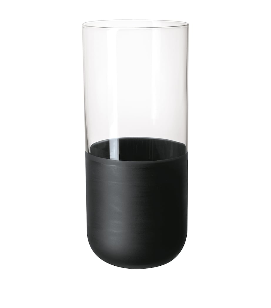 Villeroy & Boch artisanal glass tumblers with matte slate-style bottom, set of 4, 440ml capacity (British brand)