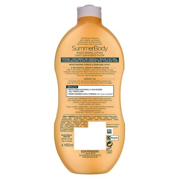 Garnier Summer Body Light Gradual Tan Moisturiser 400ml