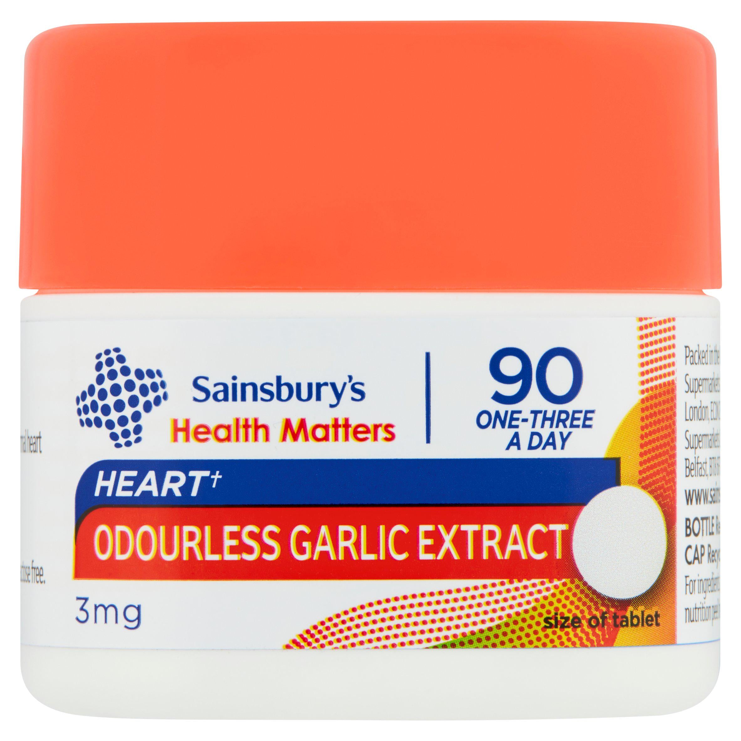 Sainsbury's Odourless Garlic x90 2mg bone & joint care Sainsburys   