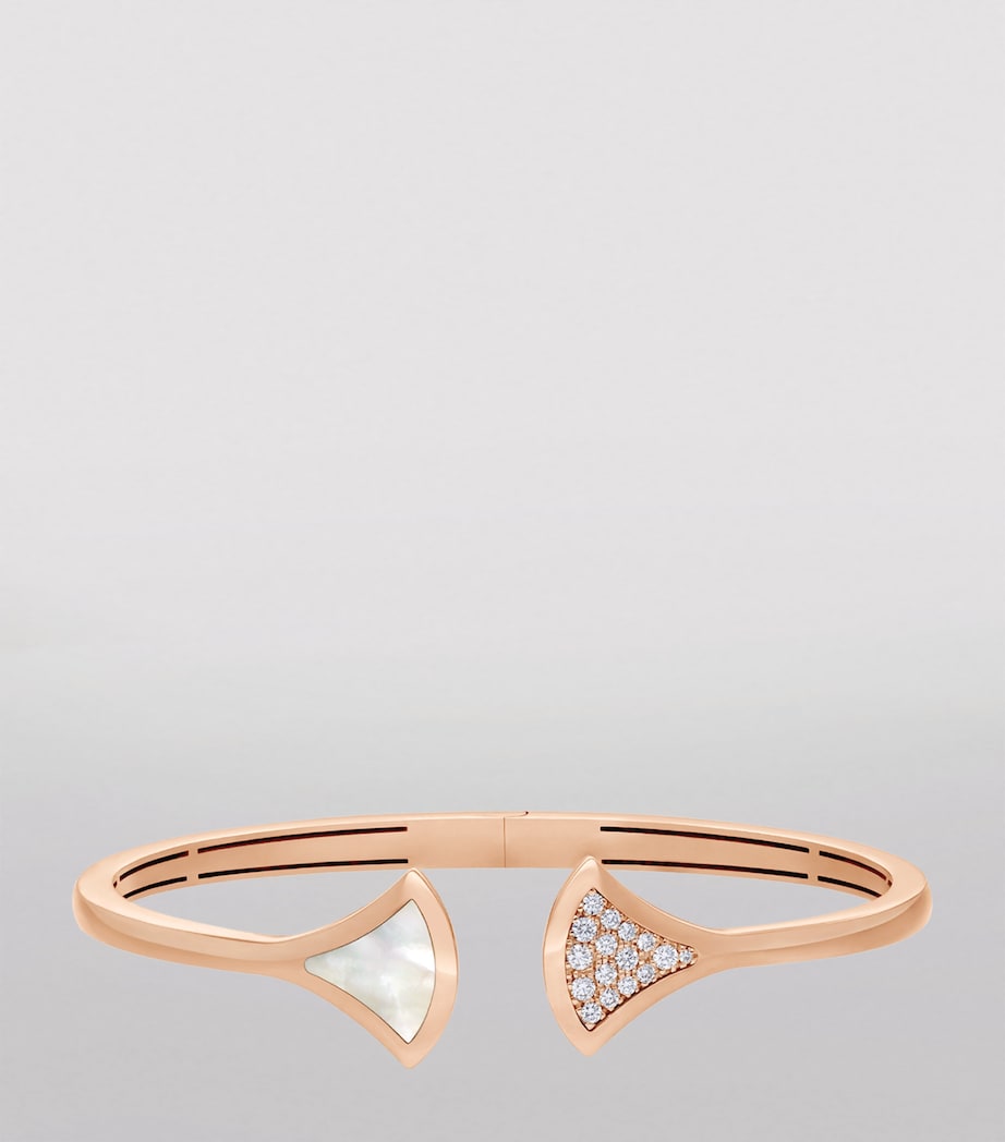 Bvlgari rose gold diamond mother-of-pearl bangle (British brand)