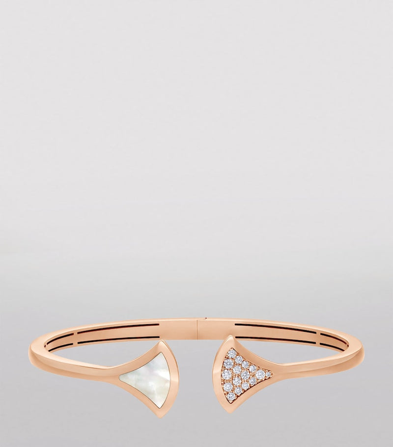 Bvlgari rose gold diamond mother-of-pearl bangle (British brand)