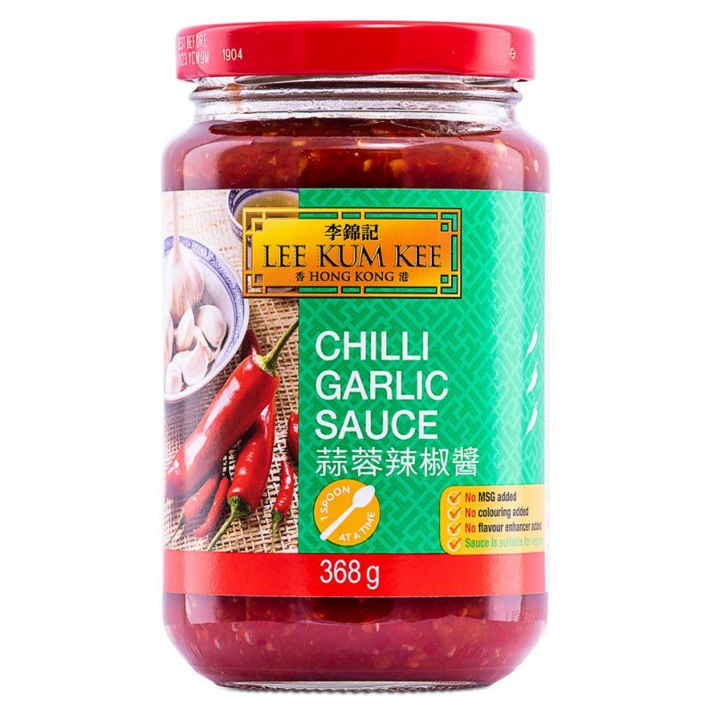Lee Kum Kee chilli garlic sauce condiment, UK version