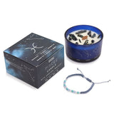 Serenityy crystal candle with gemstone bracelet Pisces 320g (British brand)
