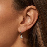 MUCHV small hoop earrings with cubic zirconia charm, imported from the UK