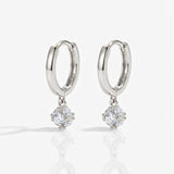 MUCHV small hoop earrings with cubic zirconia charm, imported from the UK