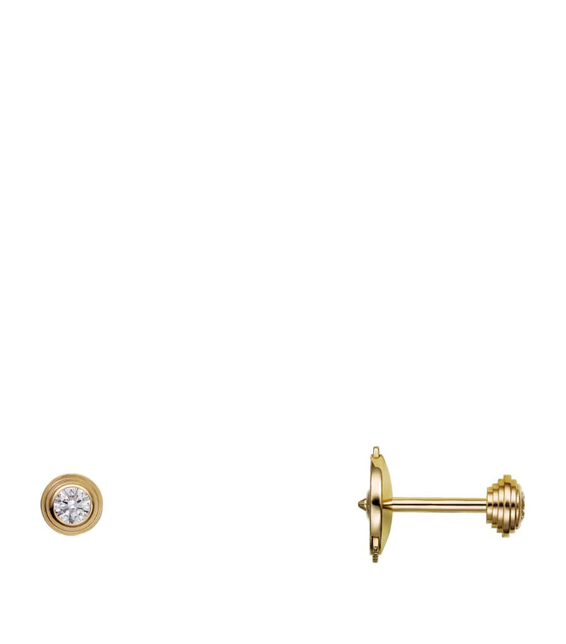 Cartier extra-small yellow gold and diamond earrings - British product