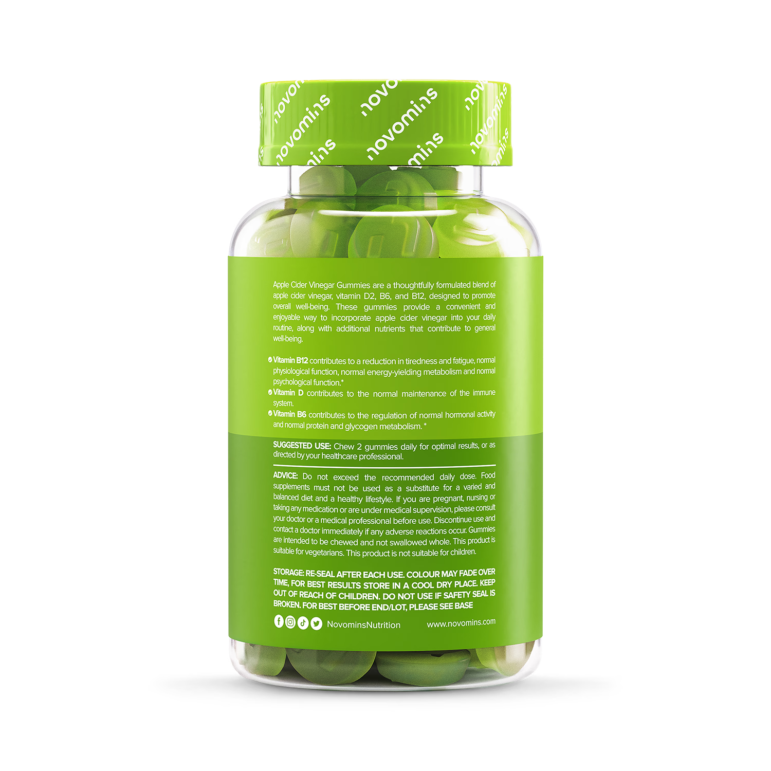Novomins apple cider vinegar gummies 1000mg 60 count, UK version