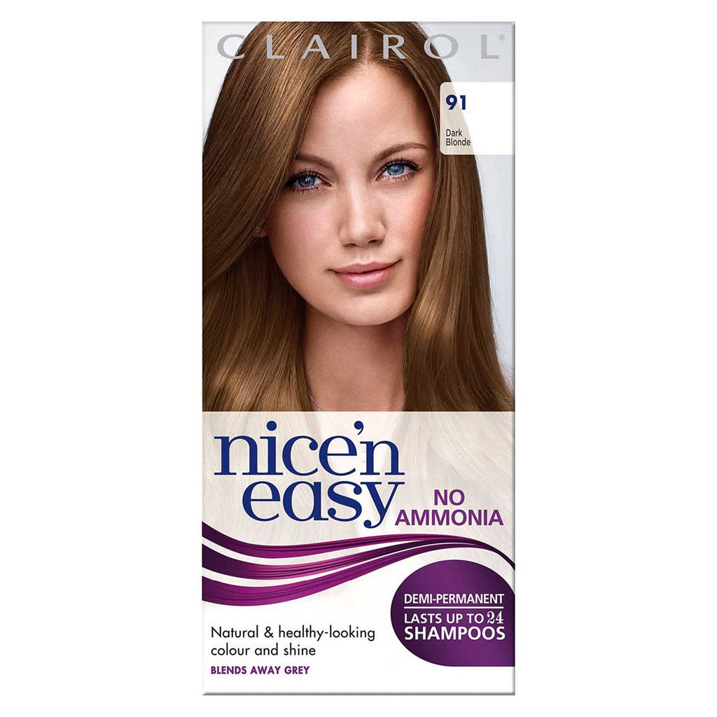 Clairol Nice'n Easy No Ammonia Semi-Permanent Hair Dye 91 Dark Blonde