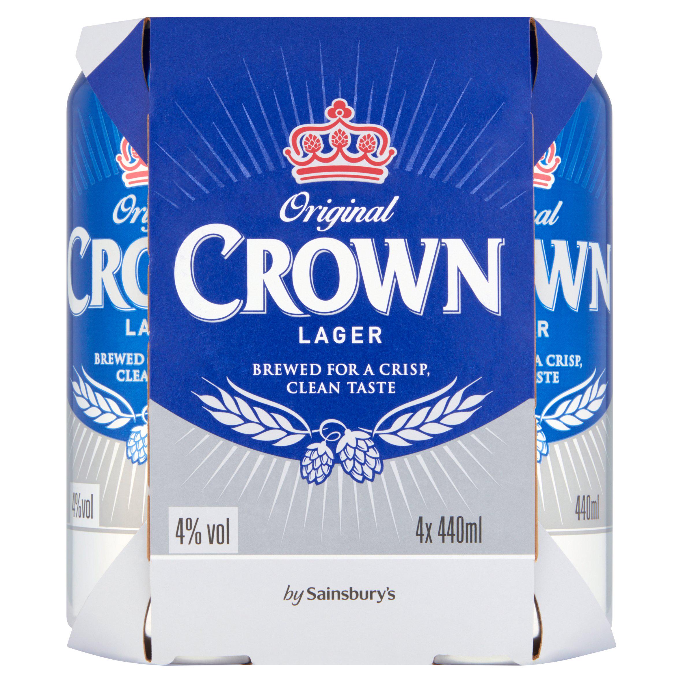 Sainsbury's Crown Lager 4x440ml GOODS Sainsburys   