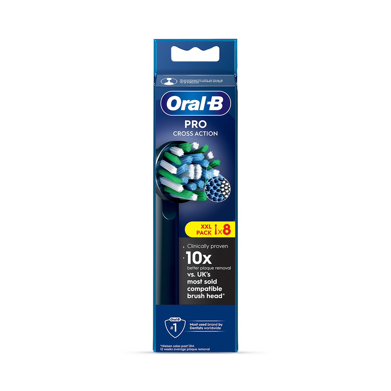Oral-B Pro Cross Action toothbrush heads 8 count - British product