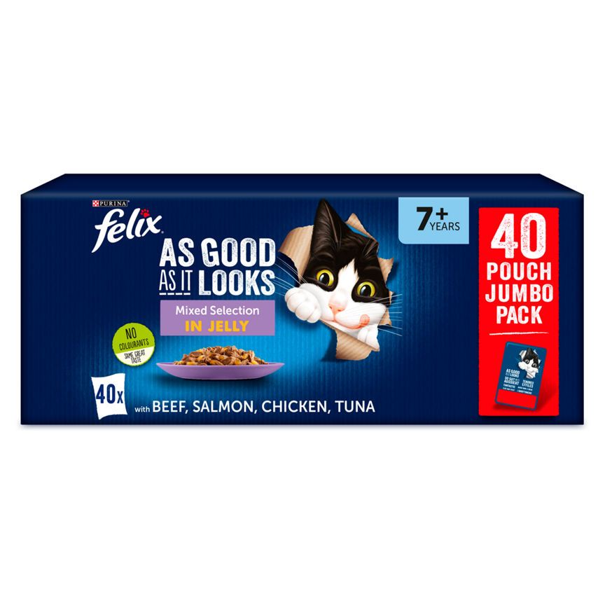 Felix As Good As It Looks Senior Cat Food Mixed Cat Food & Accessories ASDA   