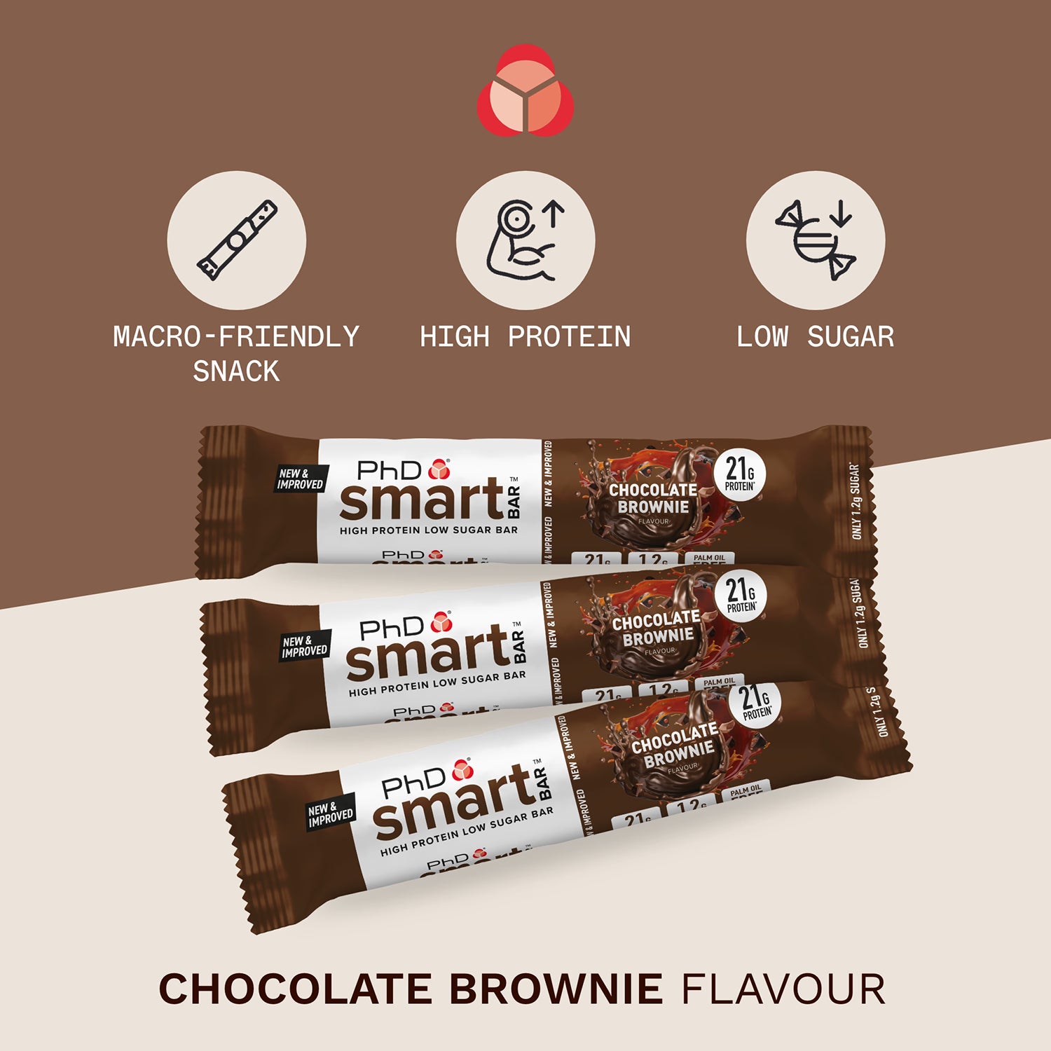PhD protein bar chocolate brownie 64g - British product