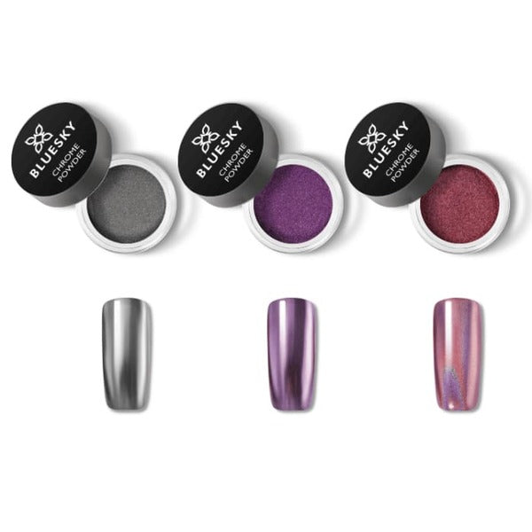 Bluesky chrome powder trio nail art set, imported from the UK