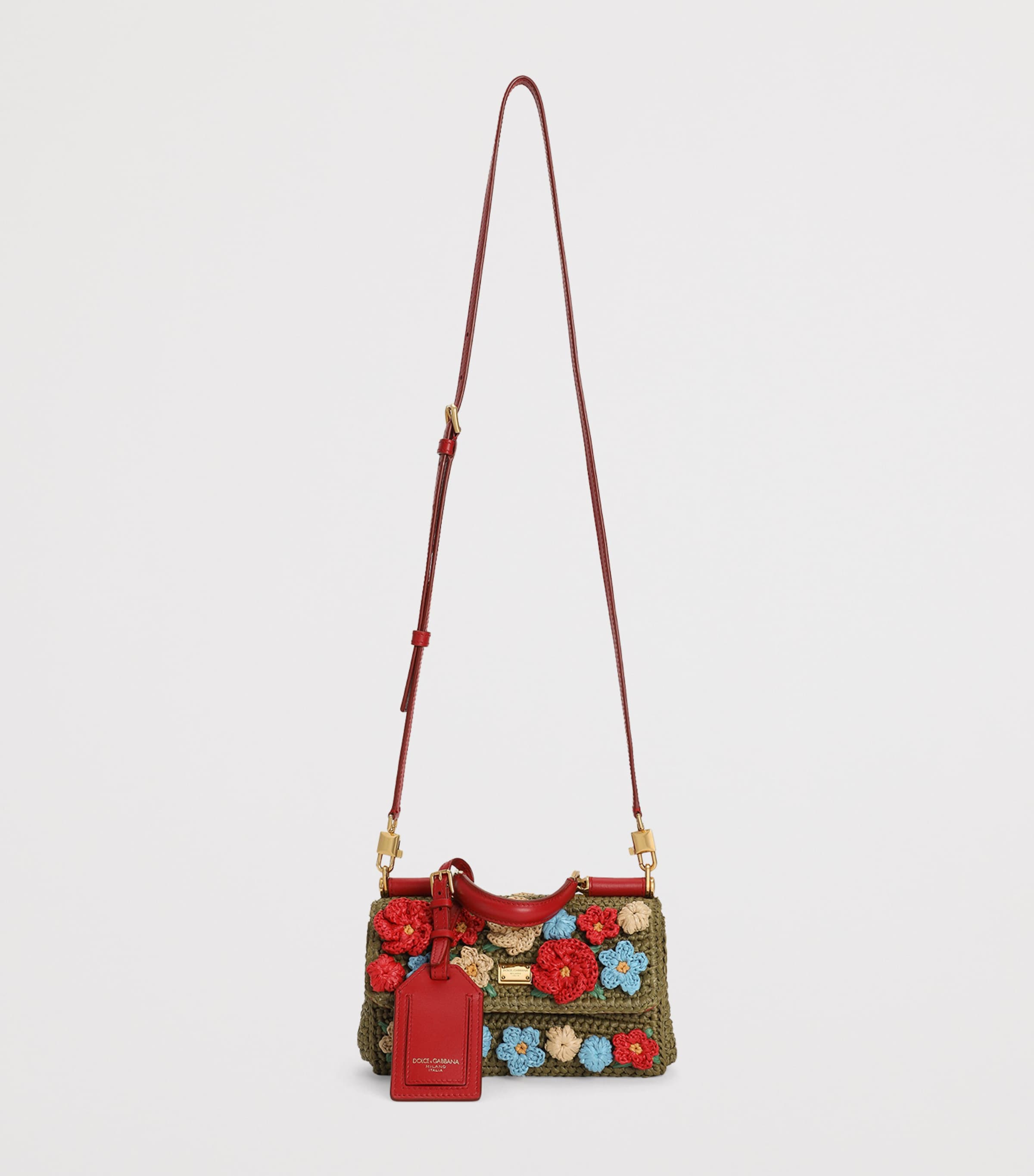 Dolce&Gabbana woven My Sicily top-handle bag with floral appliqué (British brand)