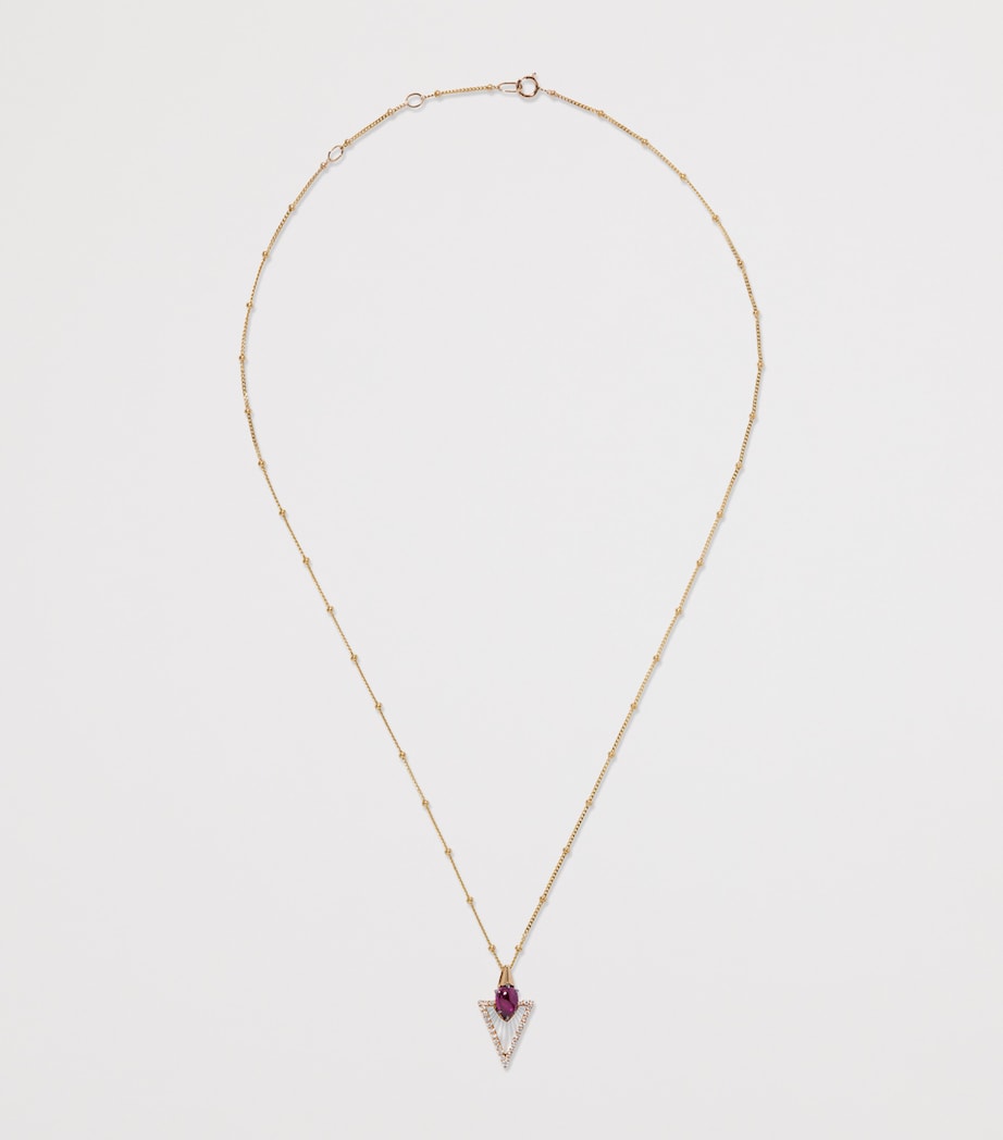 Annoushka Arrow necklace yellow gold diamond rhodolite 45cm - British product
