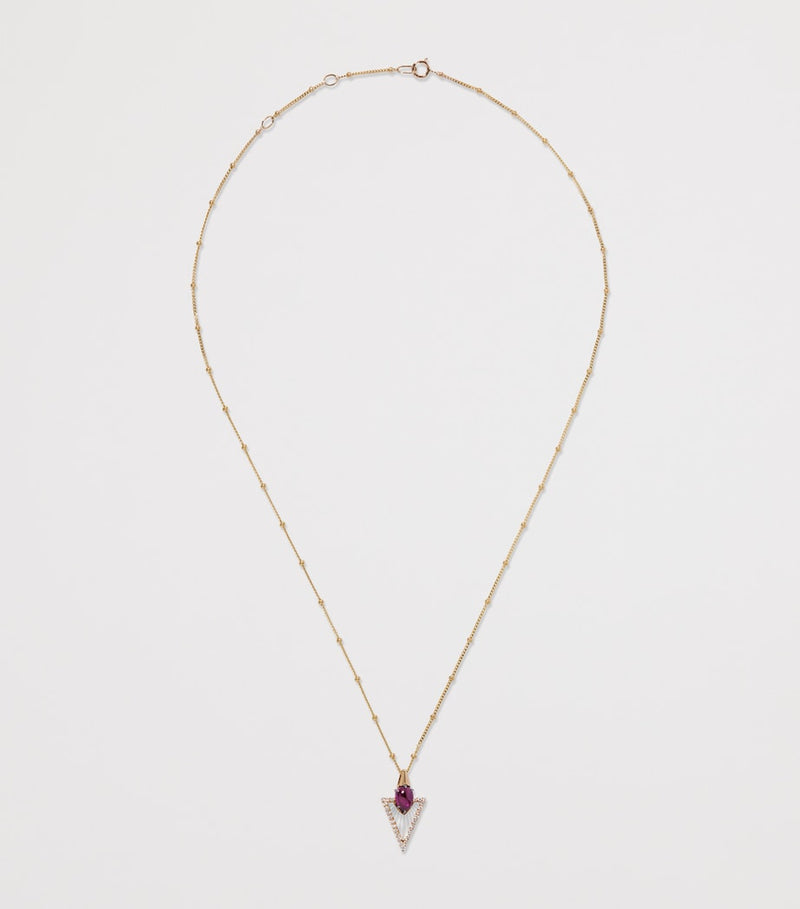 Annoushka Arrow necklace yellow gold diamond rhodolite 45cm - British product