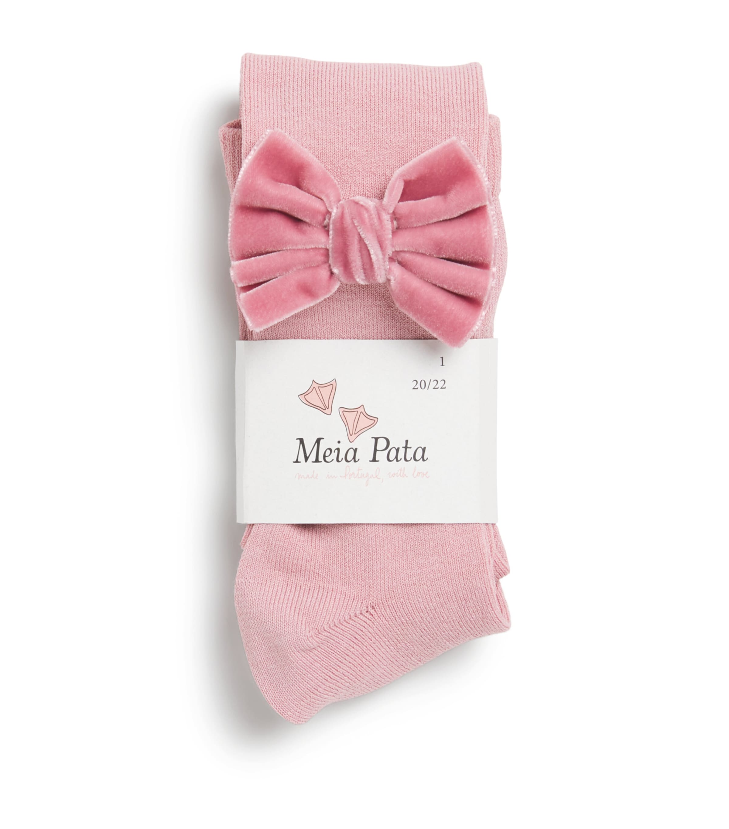 Meia Pata velvet-bow knee-high socks - British product